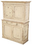 Quality Antique 19th Century Distressed Cream Painted Cupboard Sideboard Dresser (8946)