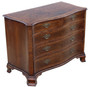 Antique Large Crossbanded Burr Walnut Serpentine Commode / Chest of Drawers – Finest Quality (M9002)