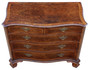 Antique Large Crossbanded Burr Walnut Serpentine Commode / Chest of Drawers – Finest Quality (M9002)