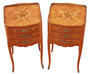 Vintage Retro French Pair of Marquetry Bedside Tables – Mid-20th Century Nightstands (8972)