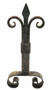 Antique iron steel fire dogs hearth kerb fleur de lys