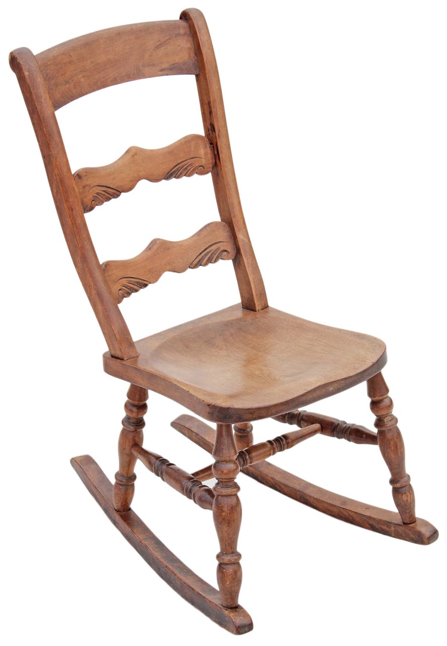 Antique late Victorian / Edwardian elm beech rocking chair rustic charm -  Prior and Willis Limited