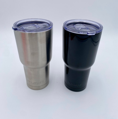 Left: Stainless Tumbler 
Right: Black Tumbler