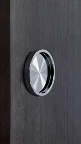 Round Handle Back-to-Back - 2.5" Diameter - For Wood and Glass Doors (Polished Stainless Steel Finish)