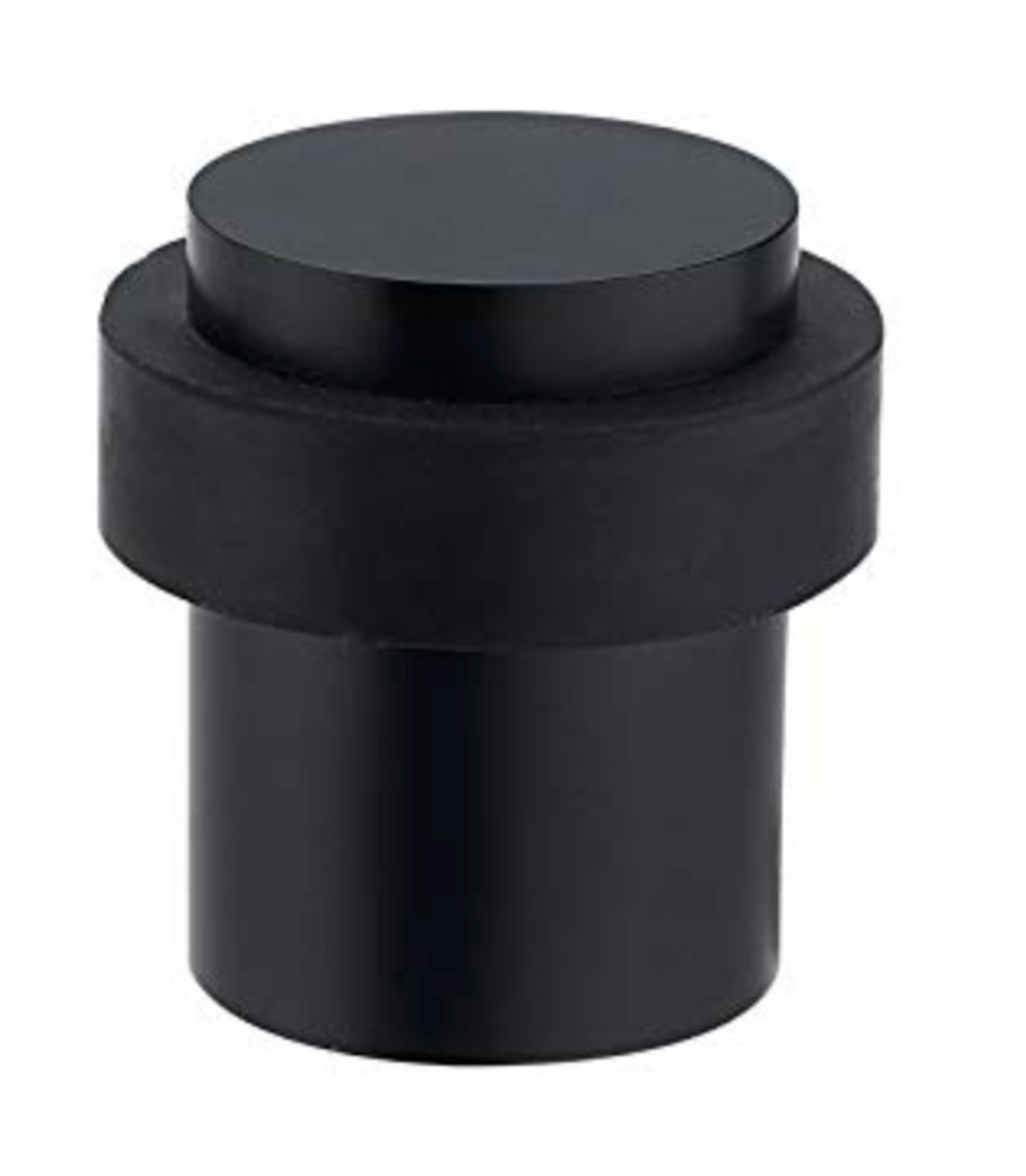 Round Floor Mount Door Stop 04, Matte Black Stainless Steel