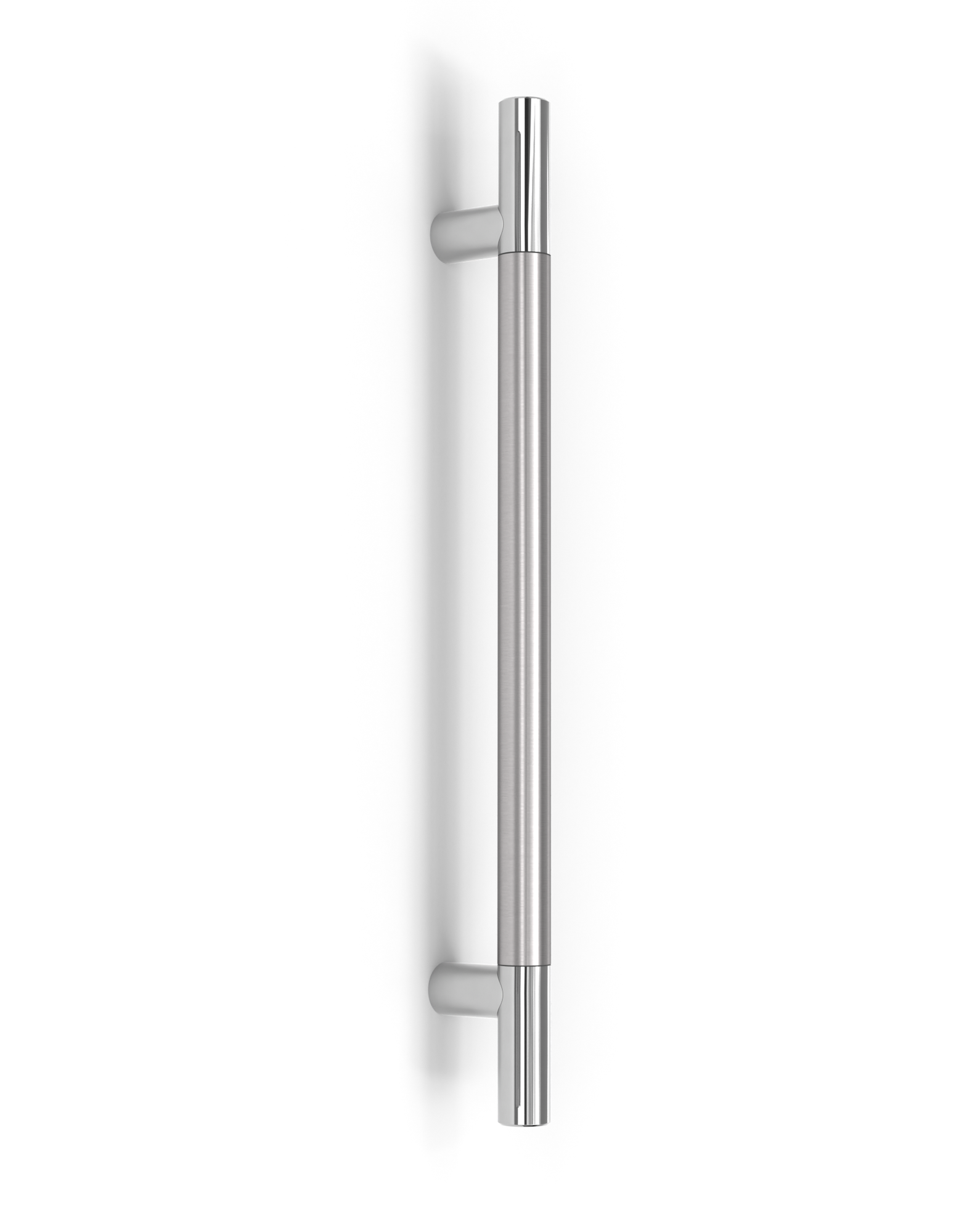 Pro-Line Series:  One Sided Ladder Pull Handle, Brushed Satin Stainless Steel Grip US32D-630 Finish / Polished Stainless Steel Ends US32-629 Finish 