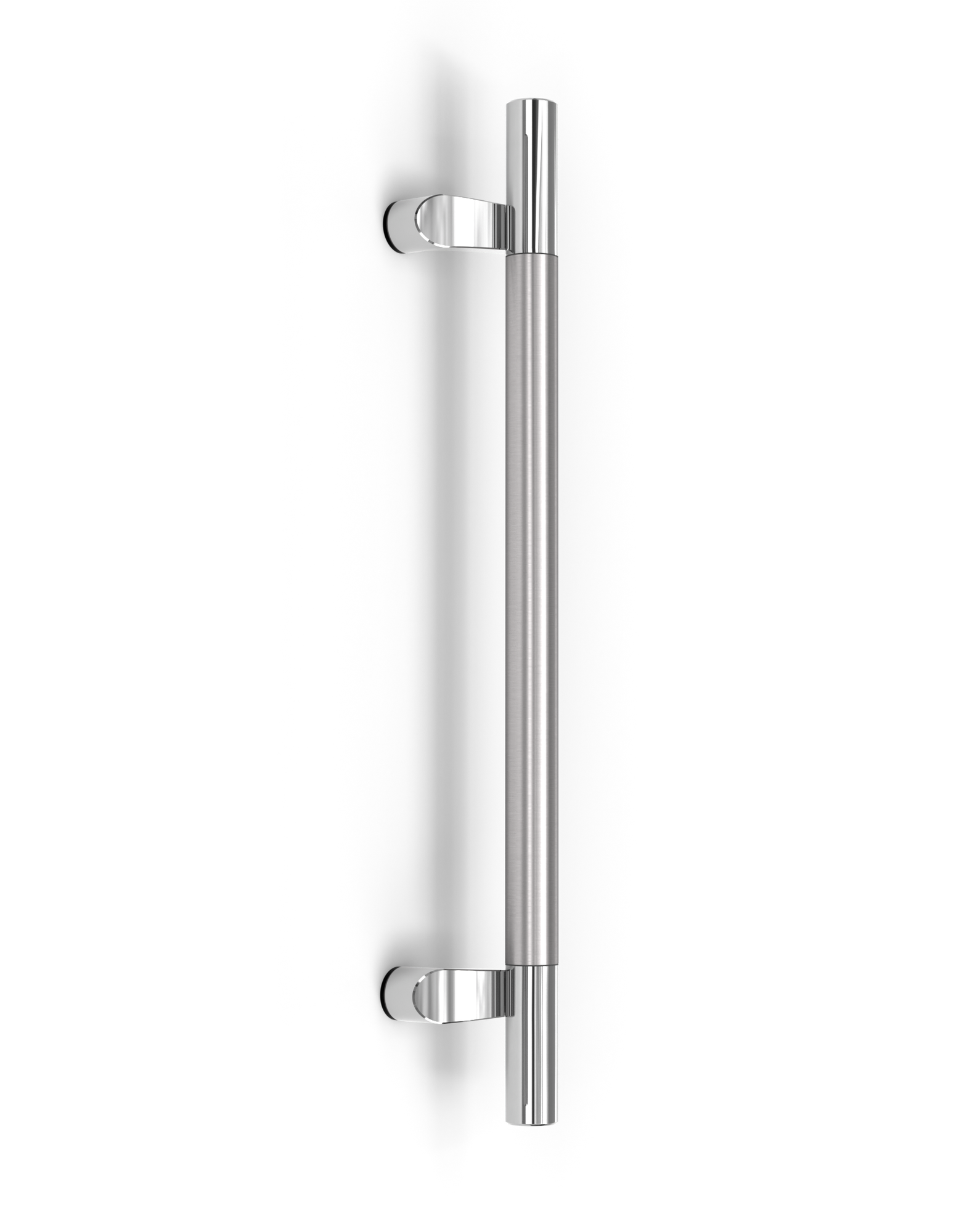 Pro-Line Series:  One Sided Postmount Offset Ladder Pull Handle, Brushed Satin Finish / Polished Stainless Steel Ends, 316 Exterior Grade Stainless Steel Alloy