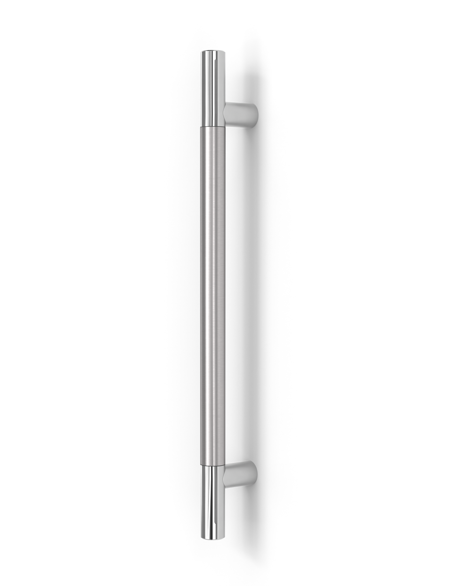 Pro-Line Series:  Ladder Pull Handle - Back-to-Back (Brushed Satin Stainless Steel  Grip US32D-630 Finish / Polished Stainless Steel Ends US32-629 Finish)