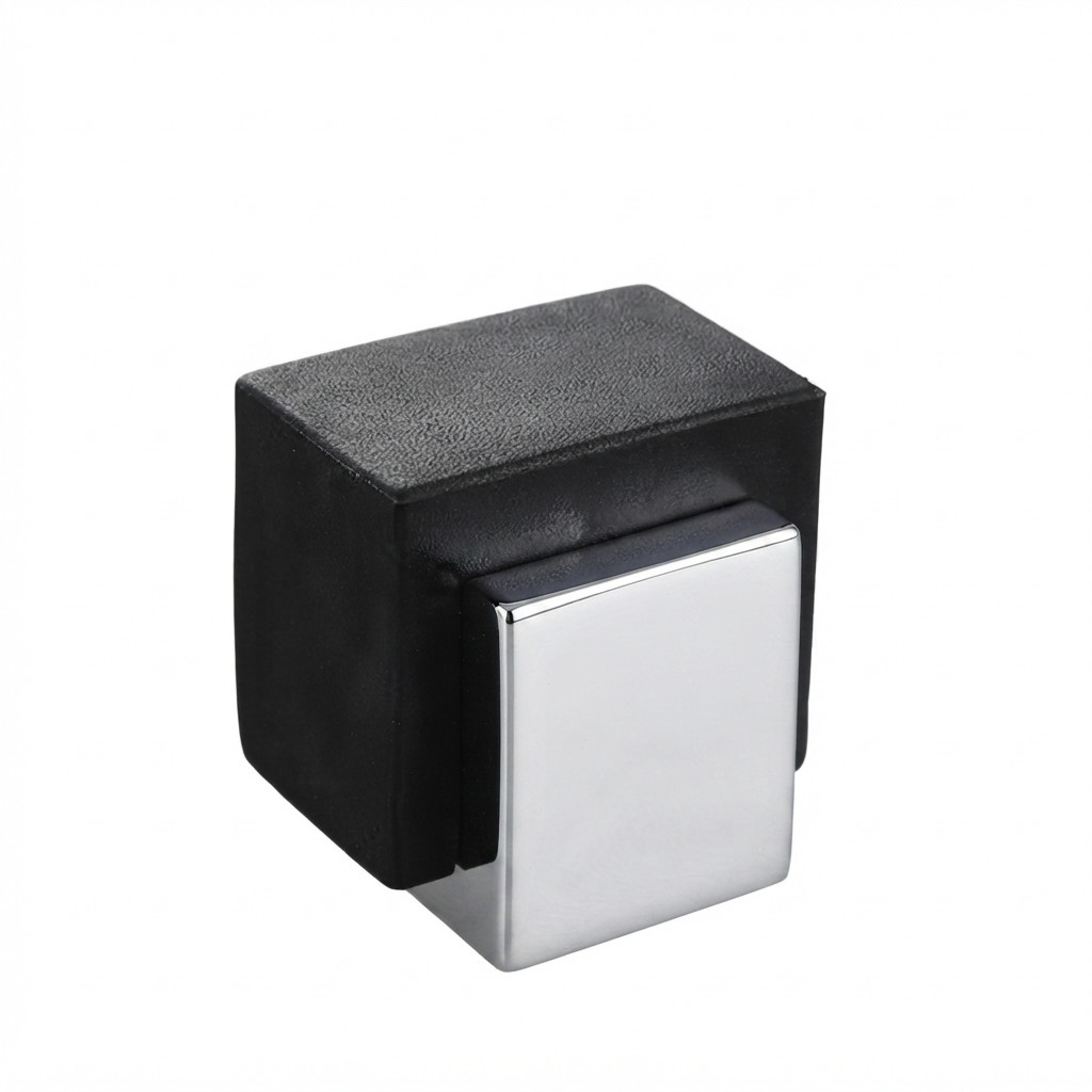 Door Bumper - Cube - 01, Polished US32/629 Finish, 304 Grade Stainless Steel Alloy