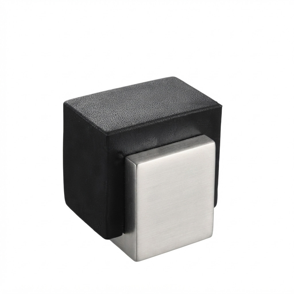 Door Bumper - Cube - 01, Brushed Satin US32D/630 Finish, 304 Grade Stainless Steel Alloy