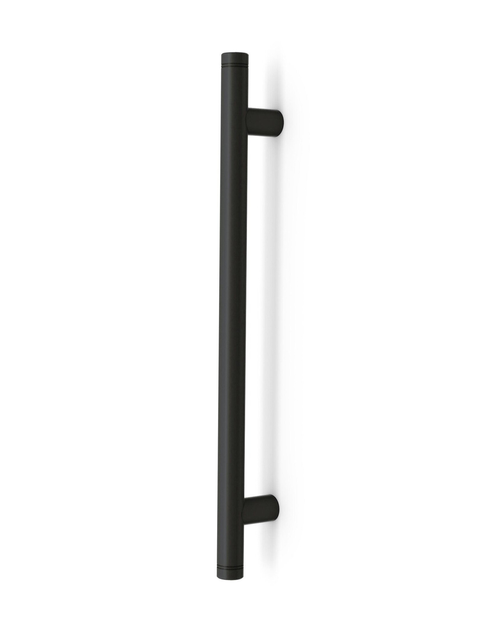Pro-Line Series: Grooved Ladder Pull Handle - Back-to-Back, Matte Black Powder Coated Finish, 304 Grade Stainless Steel Alloy 