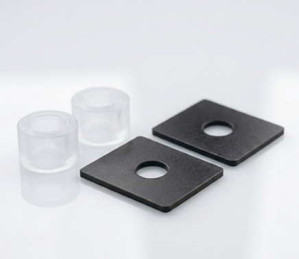 Rectangular Metal Gaskets (Washers) and Plastic Bushings for  Pull Handles, Stainless Steel, Pack of  2