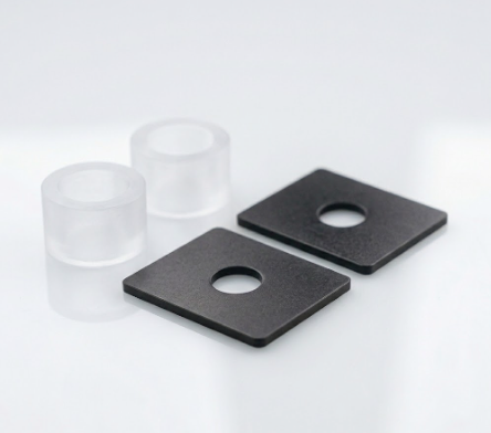 Square Metal Gaskets (Washers) and Plastic Bushings for  Pull Handles, Stainless Steel, Pack of  2