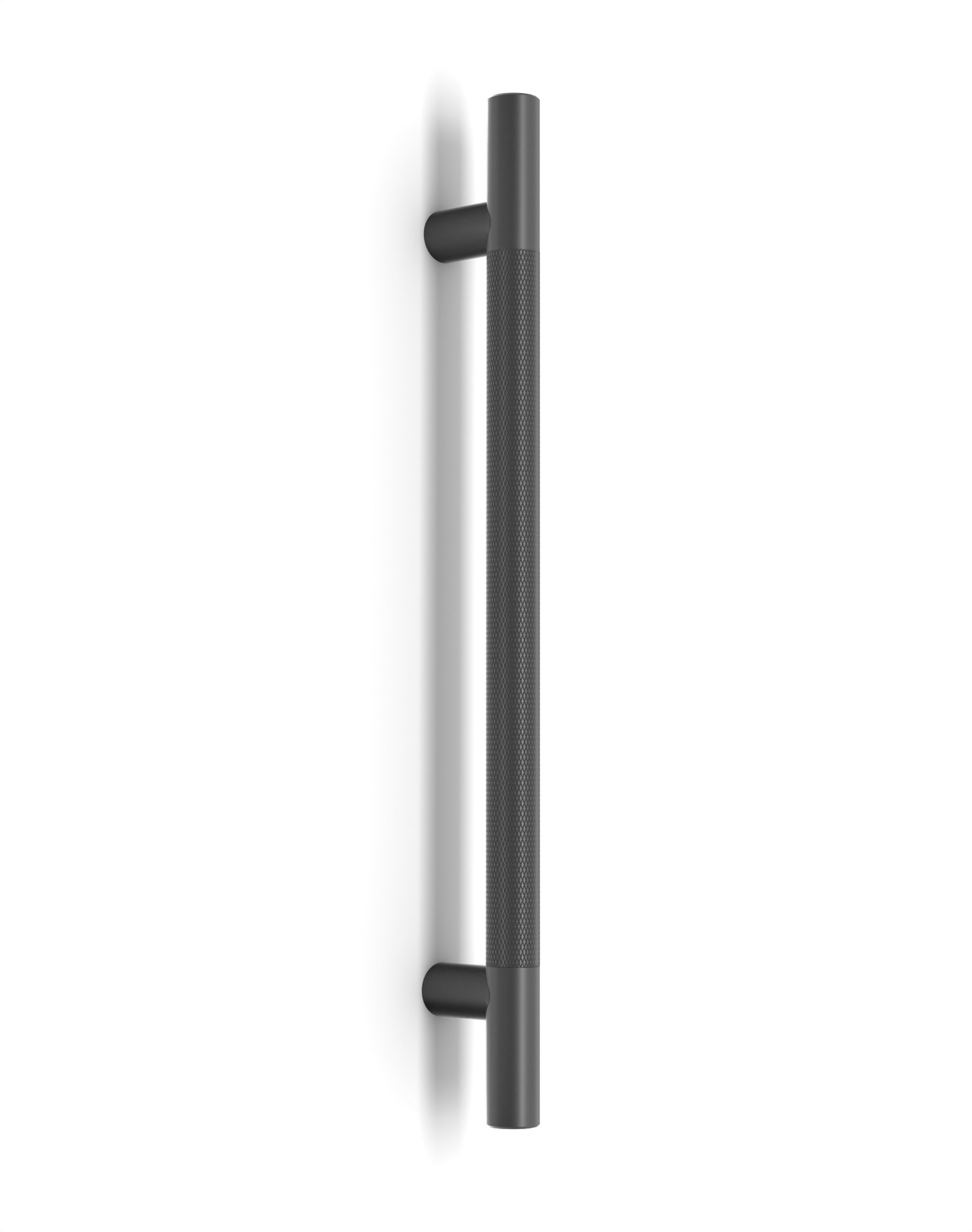 Pro-Line KNURLED Series: One Sided Ladder Pull Handle, Matte Black Powder Coated Finish, 316 Grade Stainless Steel Alloy