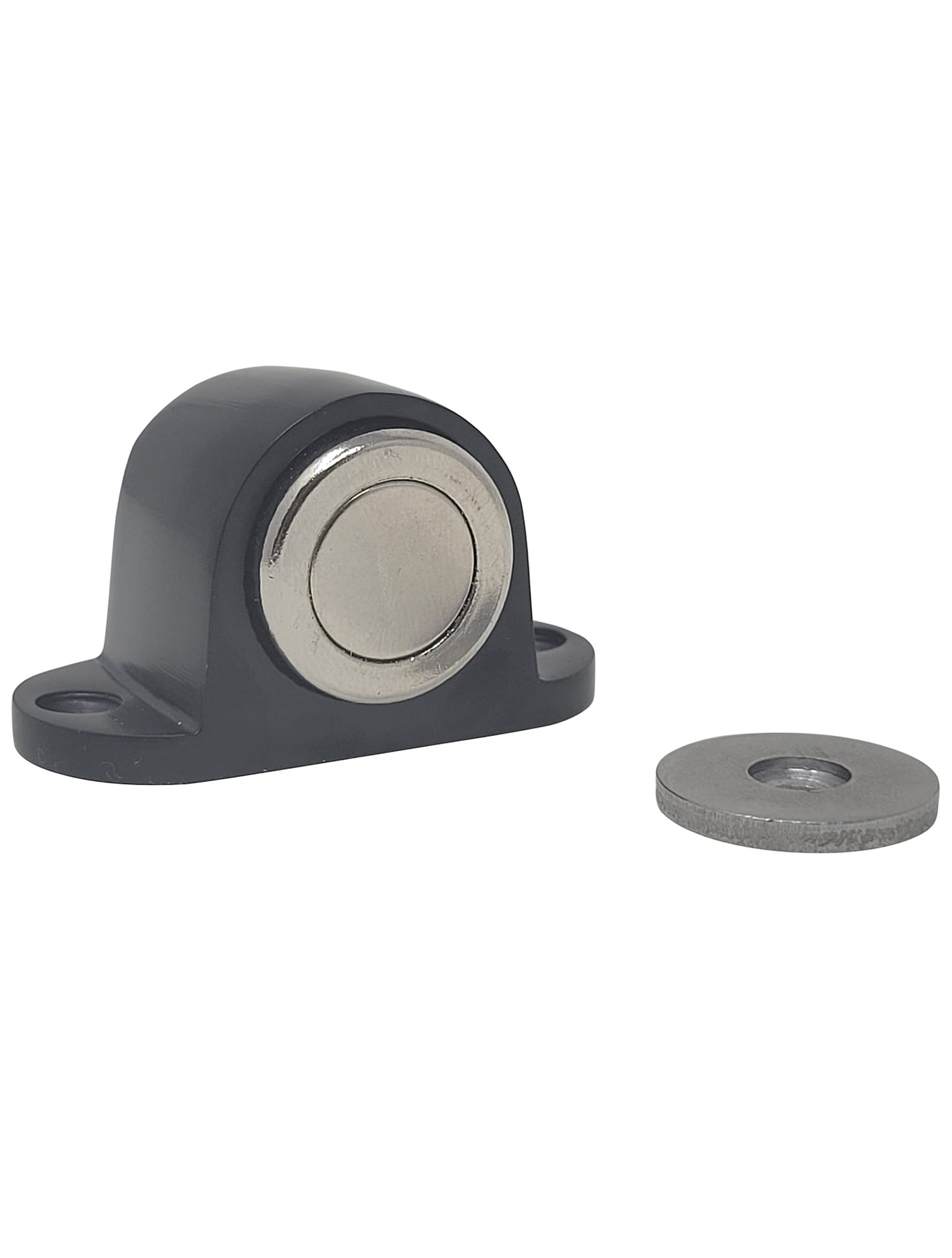 Floor-Mounted Magnetic Door Stop - Dome, Matte Black Powder Coated Finish, 304 Grade Stainless Steel Alloy Floor-Mounted Magnetic Door Stop - Dome, Matte Black Powder Coated Finish, 304 Grade Stainless Steel Alloy