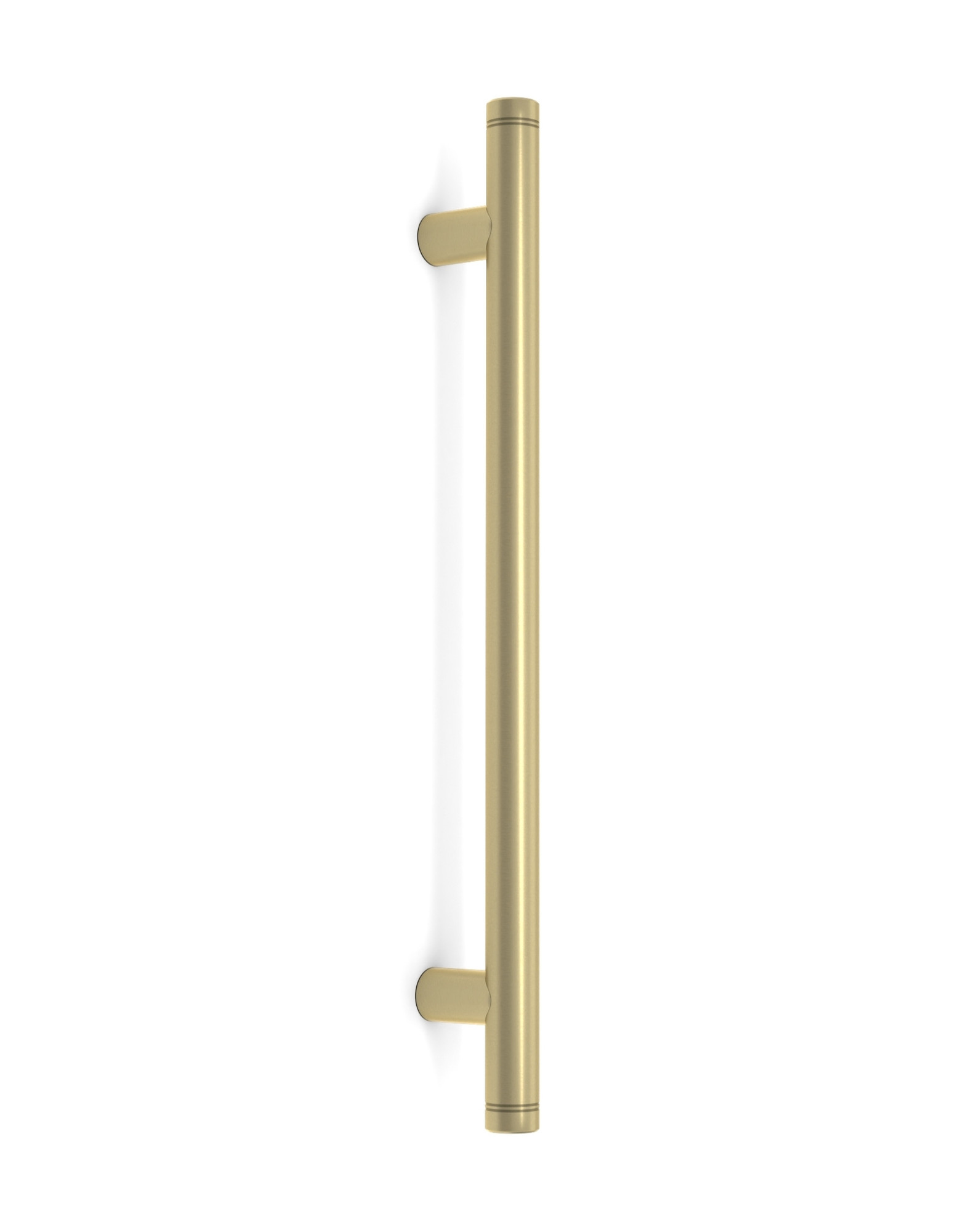 Pro-Line Grooved Series: One Sided Ladder Pull Handle, Satin Brass Finish, 304 Grade Stainless Steel Alloy