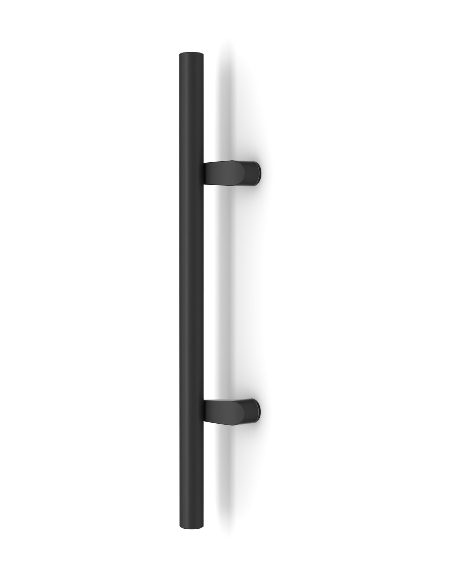 Pro-Line Series: PostMount Offset Extra Length Pull Handle - Back-to-Back, Matte Black Powder Coated Finish, 316 Exterior Grade Stainless Steel Alloy