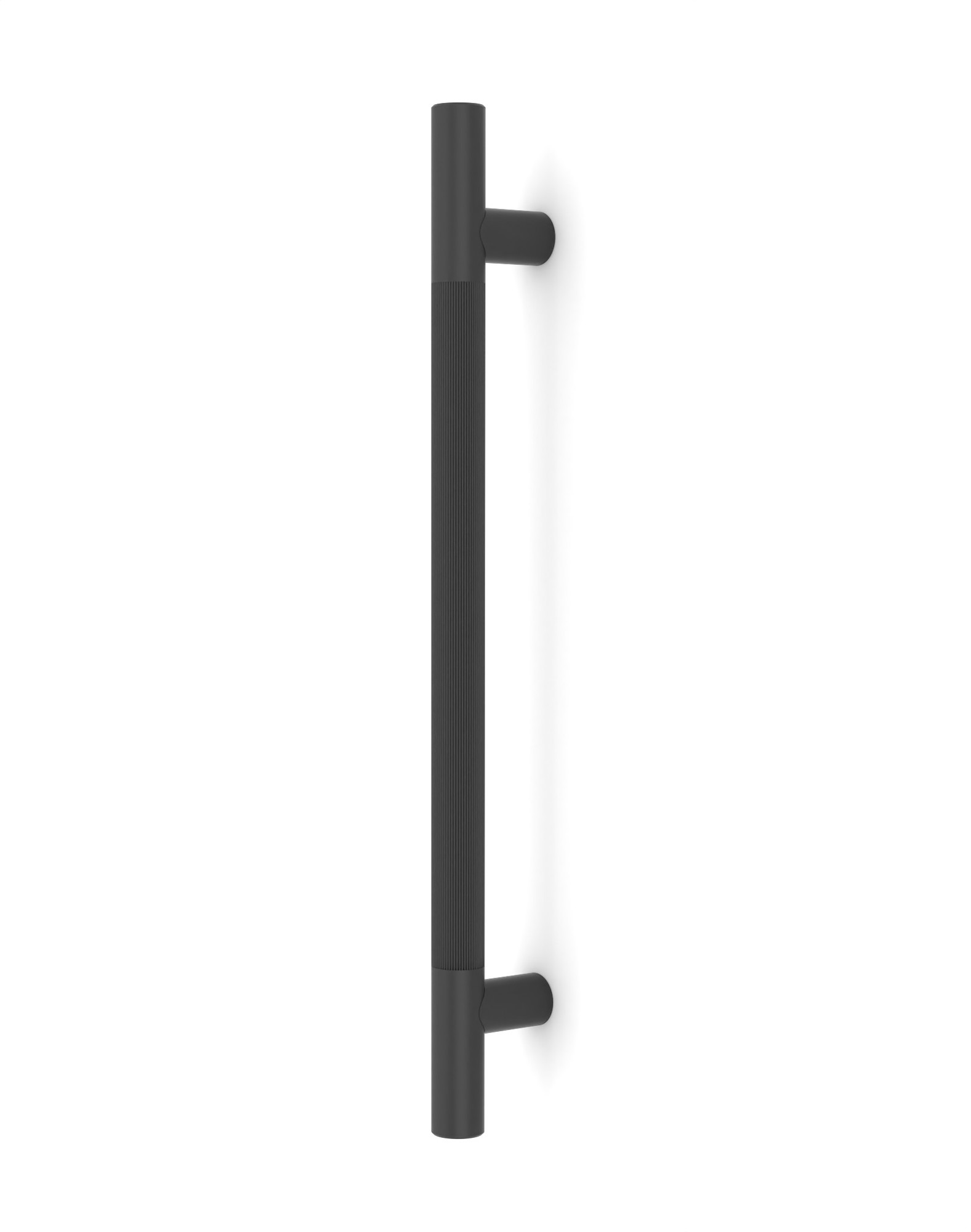 Matte Black Powder Coated Finish - Knurled Ladder Pull Door Handle