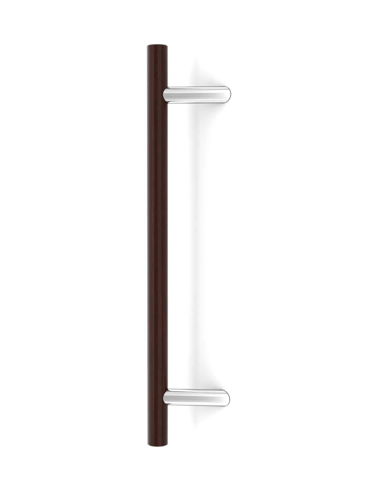 Pro-Line Series: 45º Offset Ladder Pull Handle- Back-to-Back, Solid Beech Wood Grip in a Walnut Finish with Polished Stainless Steel Posts Pro-Line Series: 45º Offset Ladder Pull Handle- Back-to-Back, Solid Beech Wood Grip in a Walnut Finish with Polished Stainless Steel Posts