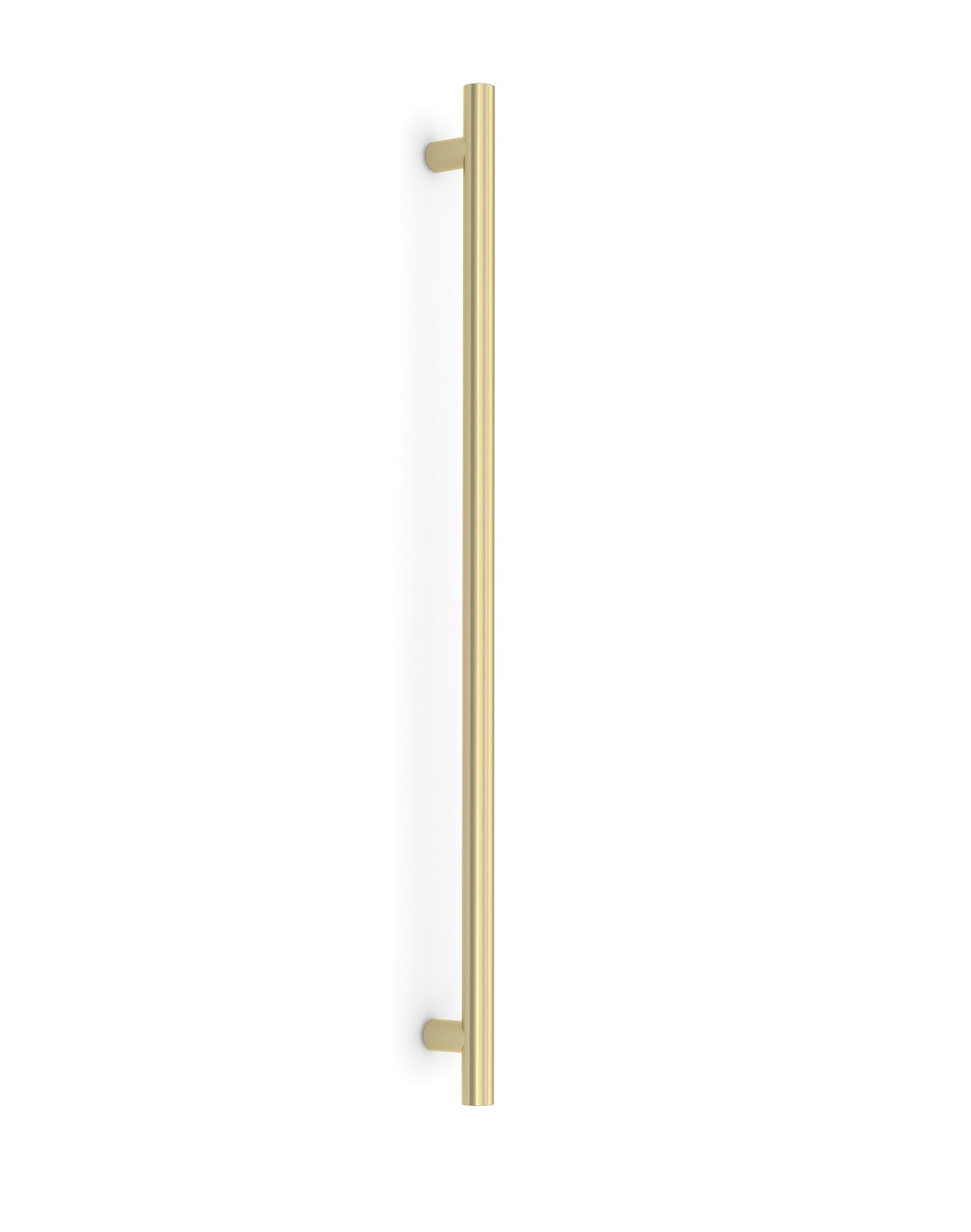 Refrigerator and Appliance: Tubular 3/4" Pull Handle with Tubular Posts, Satin Brass Finish, 304 Grade Stainless Steel Alloy.