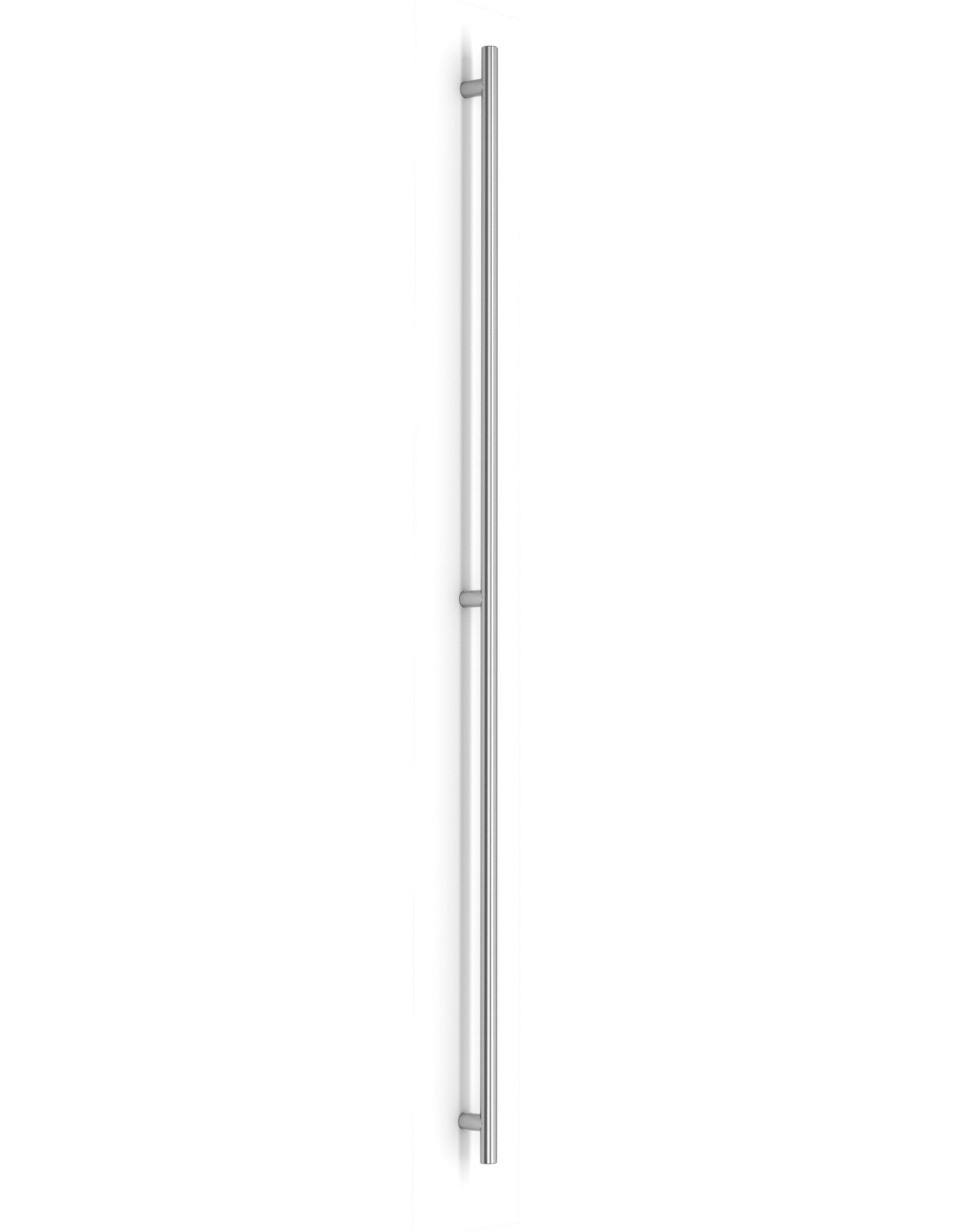Pro-Line Series: One-Sided 84 inch Ladder Pull Handle with 3-hole mounting, Brushed Satin US32D/630 Finish, 316 Grade Stainless Steel Alloy Pro-Line Series: One-Sided 84 inch Ladder Pull Handle with 3-hole mounting, Brushed Satin US32D/630 Finish, 316 Grade Stainless Steel Alloy
