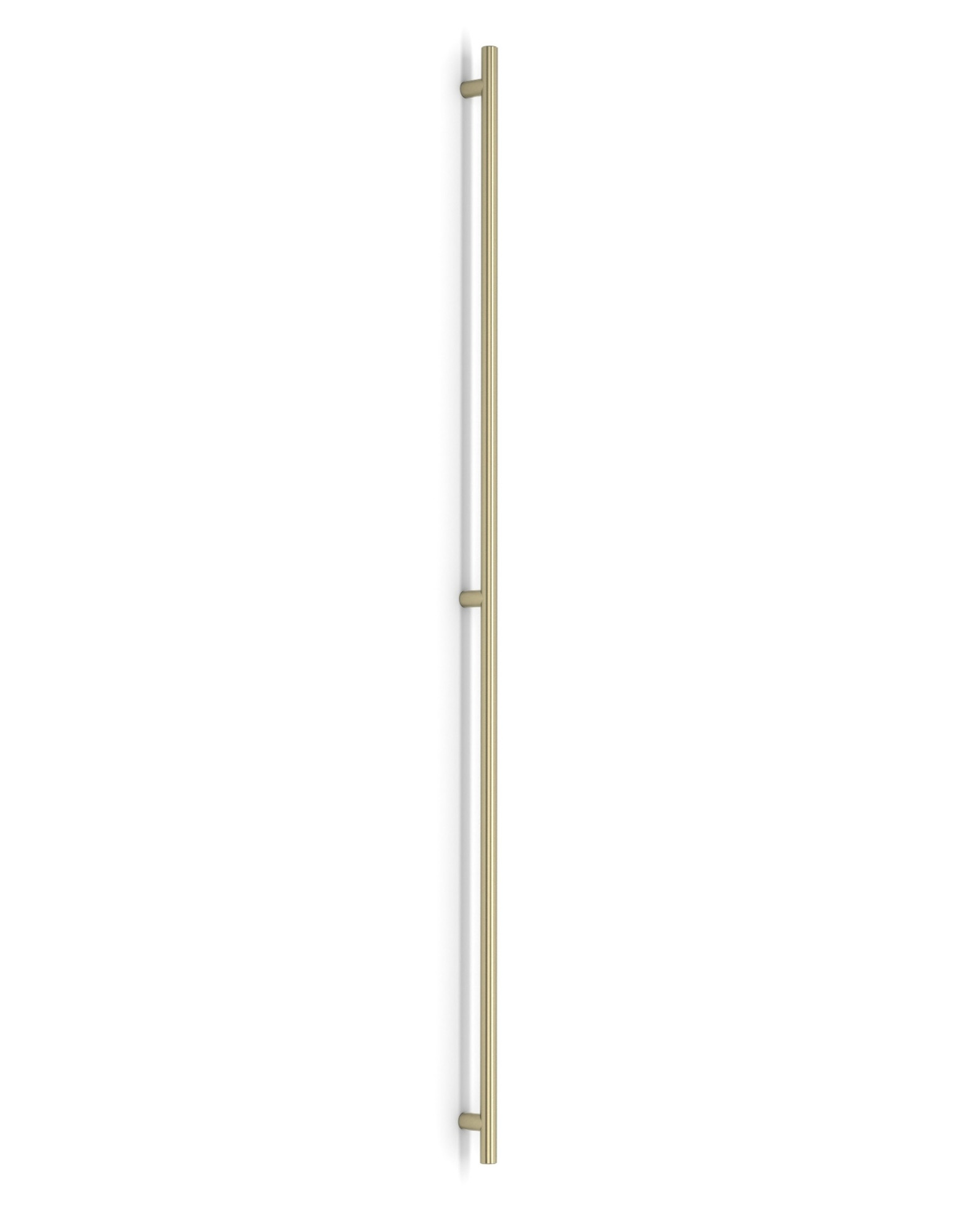 Pro-Line Series: One-Sided 84 inch Ladder Pull Handle with 3-hole mounting, Satin Brass Finish, 316 Grade Stainless Steel Alloy Pro-Line Series: One-Sided 84 inch Ladder Pull Handle with 3-hole mounting, Satin Brass Finish, 316 Grade Stainless Steel Alloy