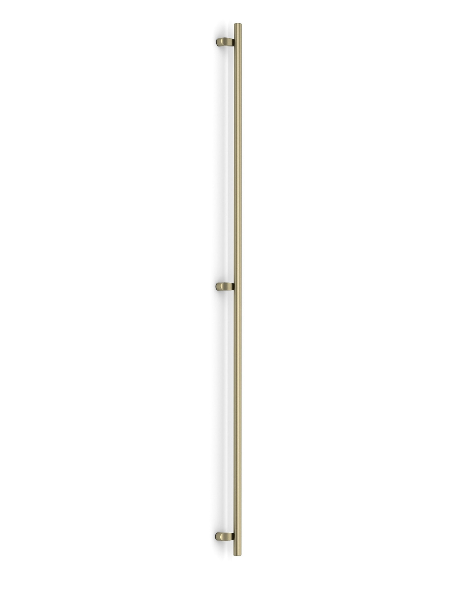 Pro-Line Series: One-Sided 84 inch PostMount Offset Ladder Pull Handle with 3-hole mounting, Satin Brass Finish, 316 Grade Stainless Steel Alloy Pro-Line Series: One-Sided 84 inch PostMount Offset Ladder Pull Handle with 3-hole mounting, Satin Brass Finish, 316 Grade Stainless Steel Alloy