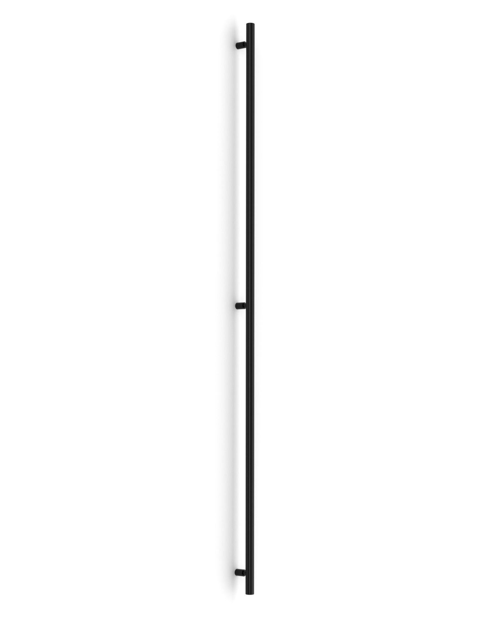 Pro-Line Floating Neck Series: One-Sided 84 inch Ladder Pull Handle with 3-hole mounting, Matte Black Powder Coated Finish, 316 Grade Stainless Steel Alloy