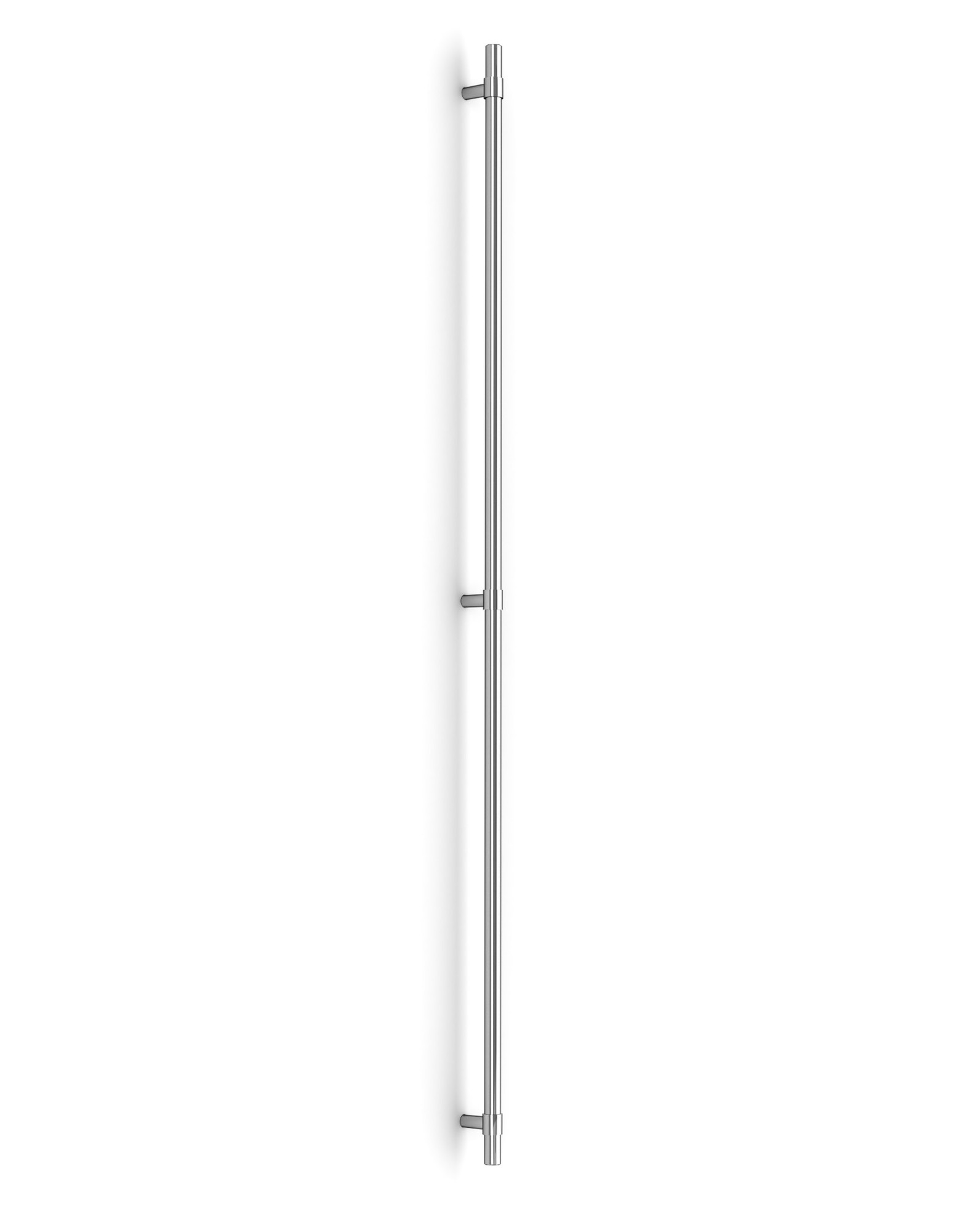Pro-Line Collar Mounted Series: One-Sided 84 inch Ladder Pull Handle with 3-hole mounting, Polished US32/629 Finish, 316 Grade Stainless Steel Alloy