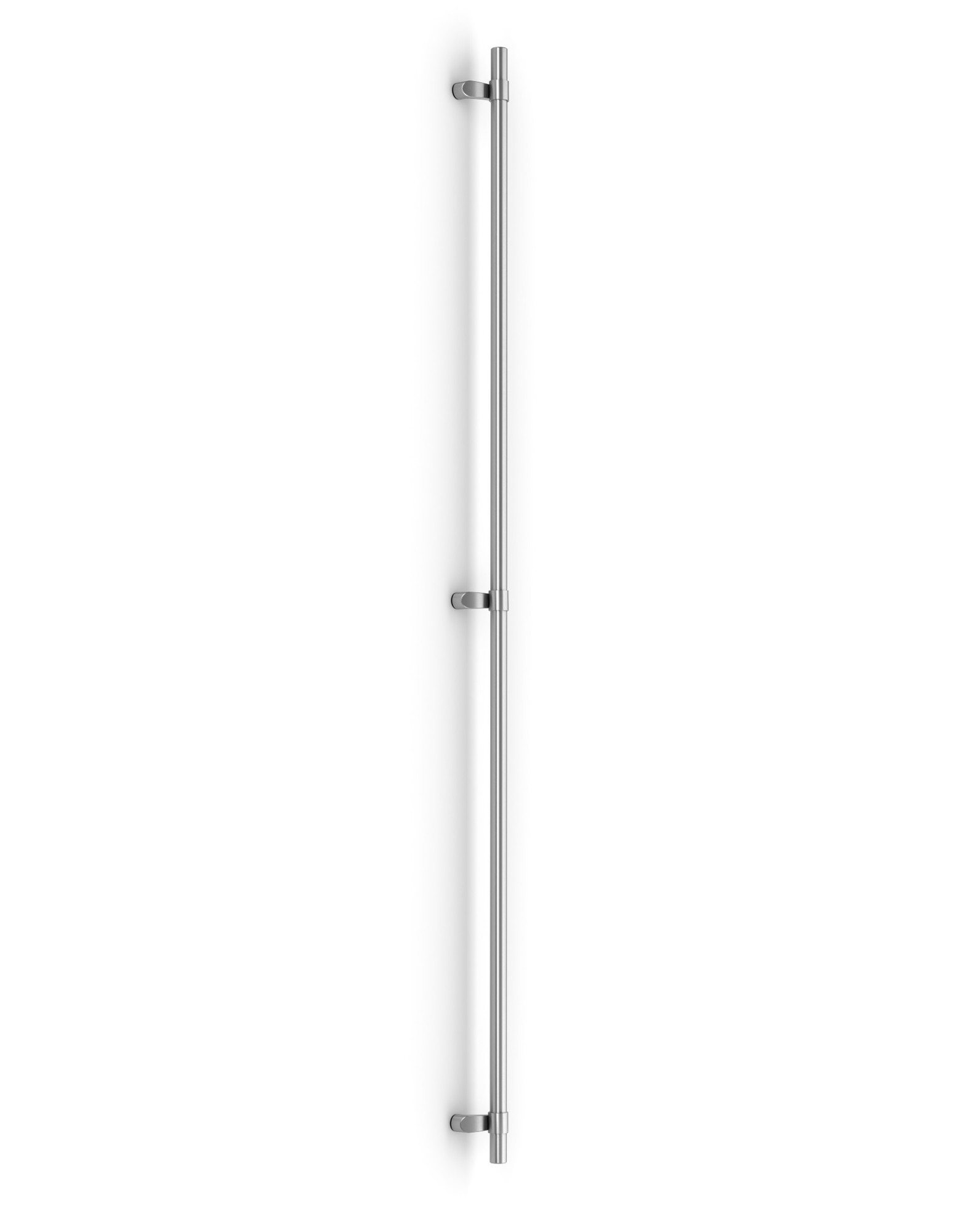 Pro-Line Collar Mounted Series: One-Sided 84 inch PostMount Offset Ladder Pull Handle with 3-hole mounting, Brushed Satin US32D/630 Finish, 316 Grade Stainless Steel Alloy