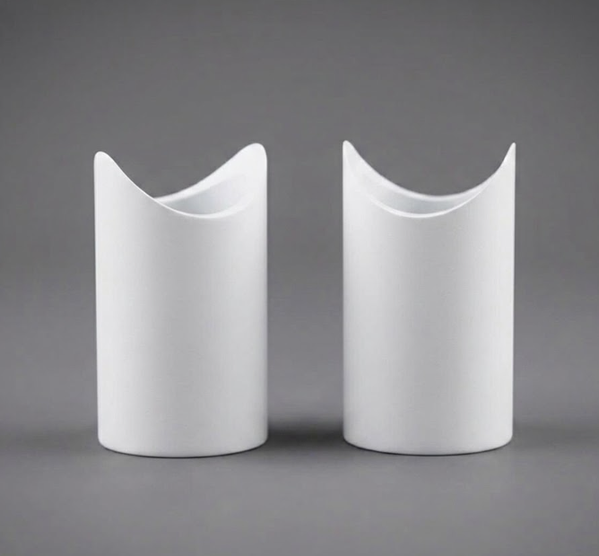 Decorative Side - Straight Posts for Ladder Pulls, Matte White Powder Coated Finish, 316 Exterior Grade Stainless Steel Alloy - 1 Pair/Set