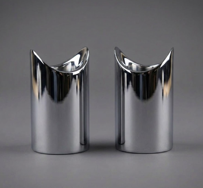 Decorative Side - Straight Posts for Ladder Pulls, Polished US32/629 Finish, 316 Exterior Grade Stainless Steel Alloy - 1 Pair/Set