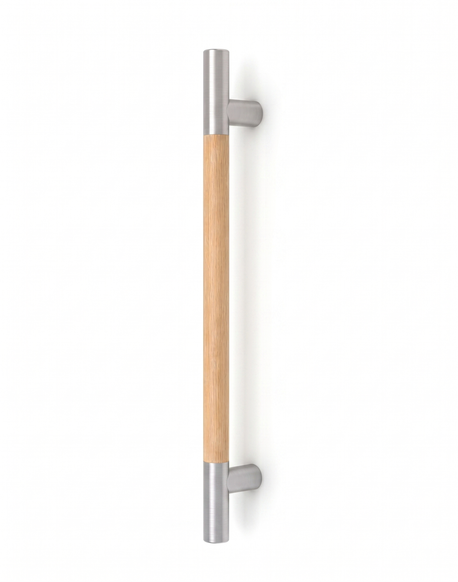 Pro-Line Wood Series: Ladder Pull Handle - Back-to-Back, Solid Beech Wood Grip in a Natural Finish with Brushed Satin Ends, 316 Exterior Grade Stainless Steel Alloy 