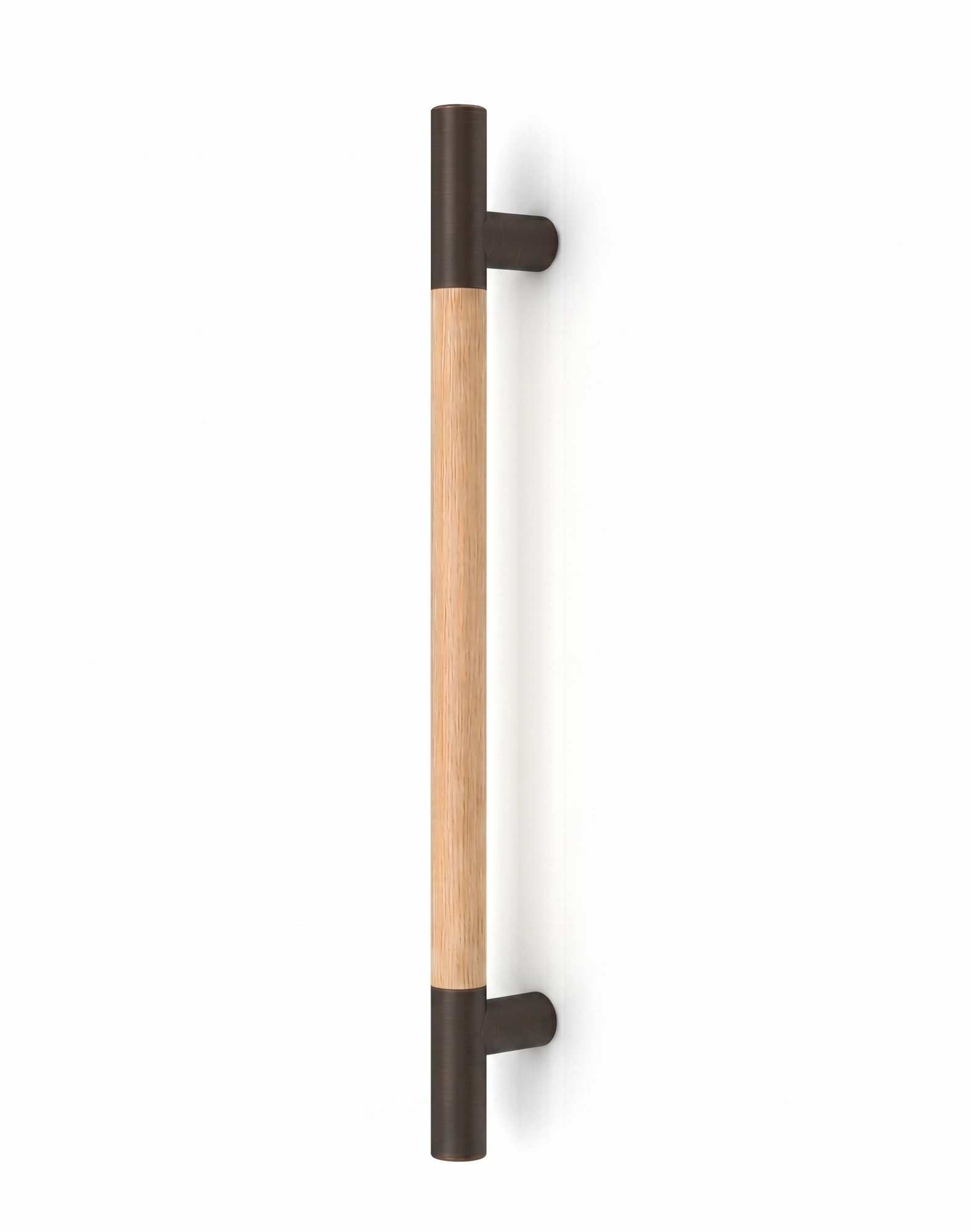 Pro-Line Wood Series: Ladder Pull Handle - Back-to-Back, Solid Beech Wood Grip in a Natural Finish with Bronze Powder Coated Ends, 316 Exterior Grade Stainless Steel Alloy