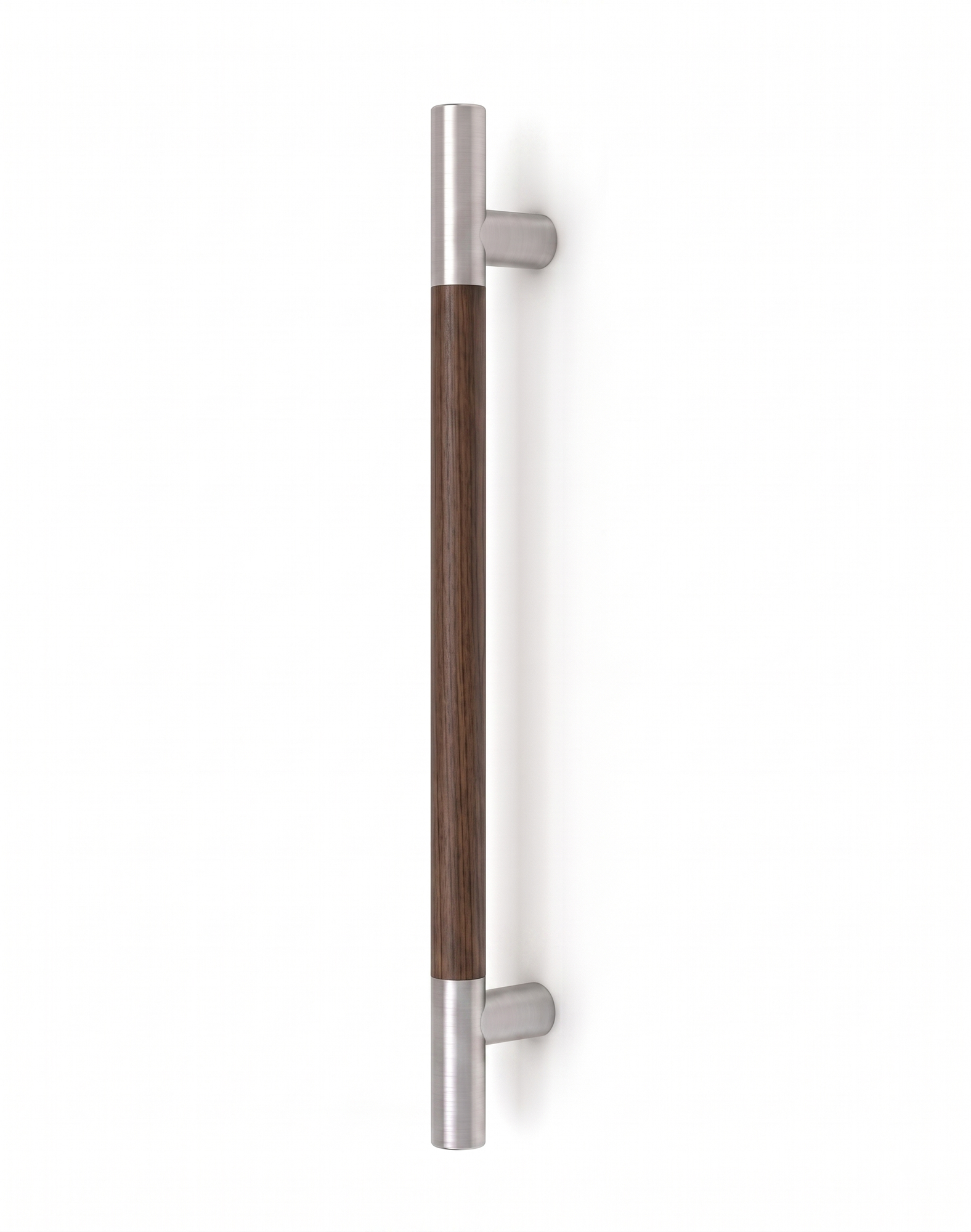 Pro-Line Wood Series: Ladder Pull Handle - Back-to-Back, Solid Beech Wood Grip in a Walnut Finish with Brushed Satin Ends, 316 Exterior Grade Stainless Steel Alloy