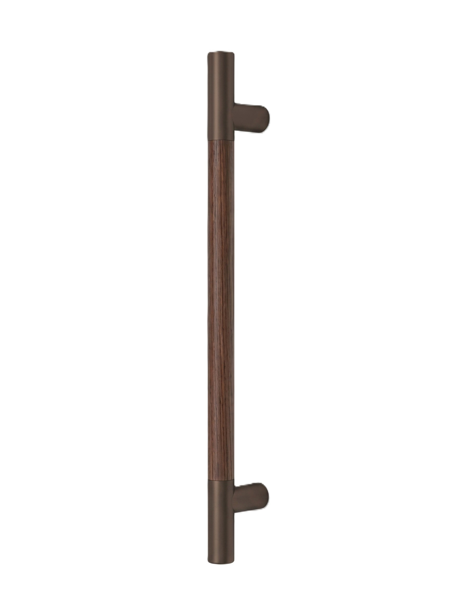 Pro-Line Wood Series: Ladder Pull Handle - Back-to-Back, Solid Beech Wood Grip in a Walnut Finish with Bronze Powder Coated Ends, 316 Exterior Grade Stainless Steel Alloy 