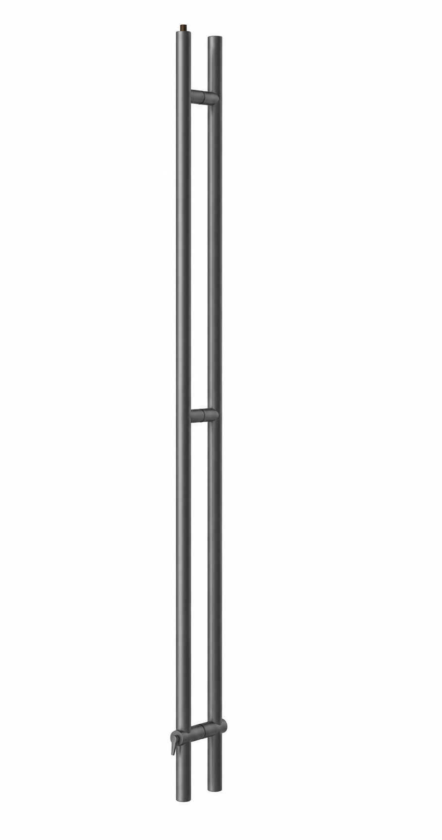 Pro-Line Series: 72" Upwards Locking Ladder Pull Handle - Back-to-Back, Matte Gunmetal Grey Finish, 316 Exterior Grade Stainless Steel Alloy 