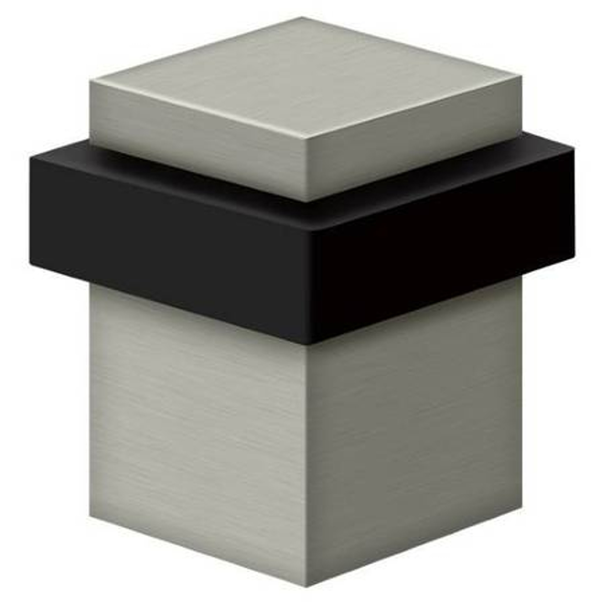 Square Floor Mount Door Stop 03, Brushed Satin Stainless Steel