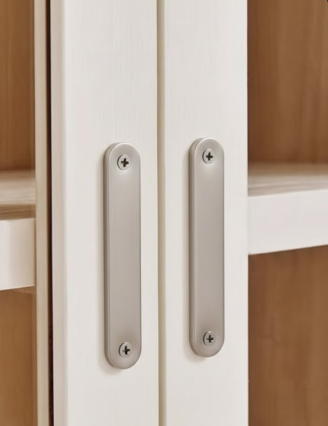Low-Profile Back-to-Back Sliding  Door Pull  (Brushed Satin Stainless Steel Finish)