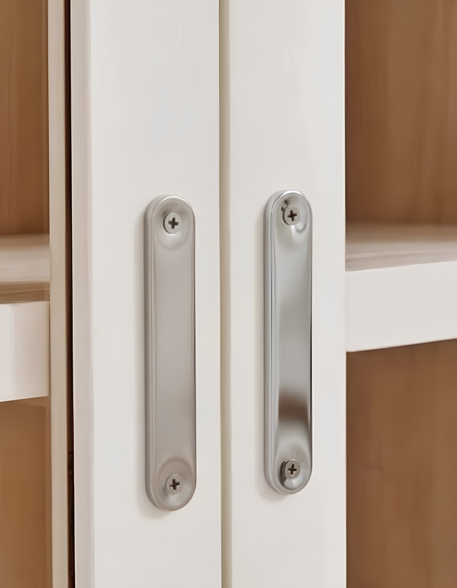 Low-Profile Back-to-Back Sliding  Door Pull, Polished US32/629 Finish, 304 Grade Stainless Steel Alloy