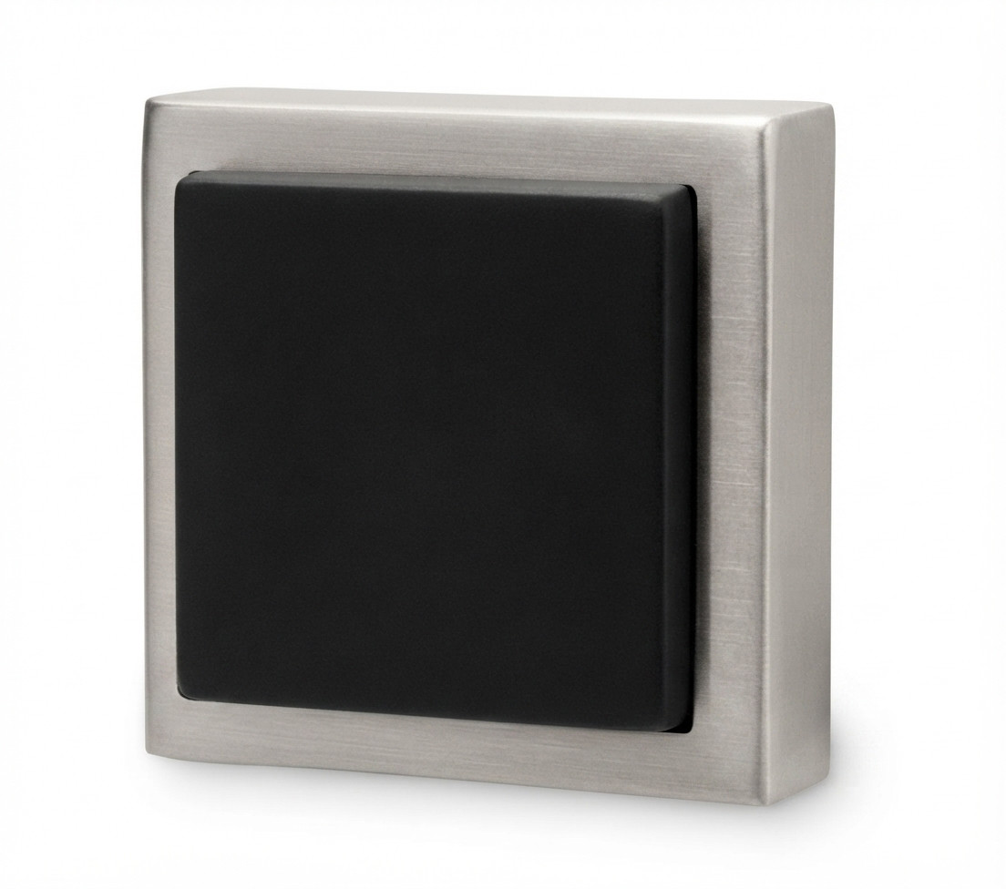Square Wall Mounted Door Stop 05 - Brushed Satin Stainless Steel