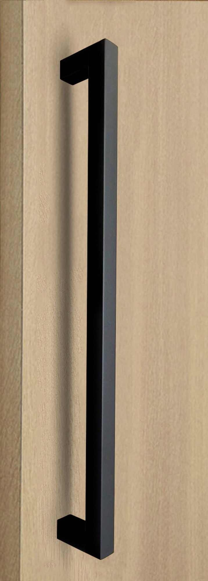 One Sided 1" x 1" Square Pull Handle, Matte Black Powder Coated Finish, 304 Grade Stainless Steel Alloy