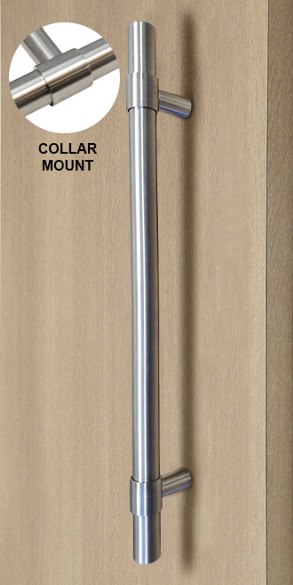 Pro-Line Series: Ladder Pull Handle with Collar Mounting Posts - Back-to-Back, Brushed Satin US32D/630 Finish, 304 Grade Stainless Steel Alloy
