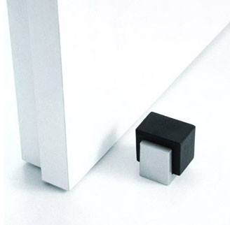 Door Bumper - Cube - 01, Matte Black Powder Coated Finish, 304