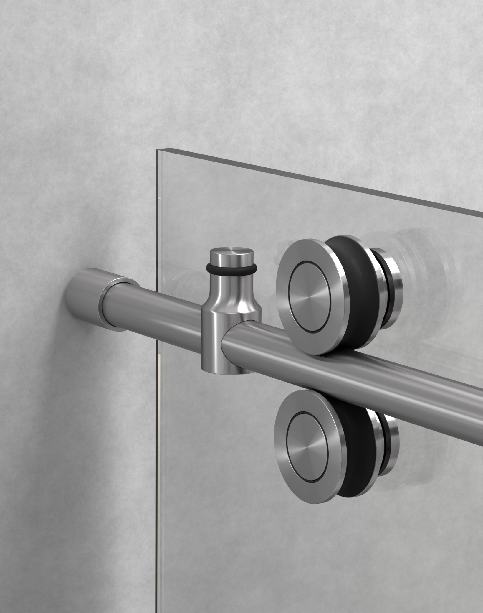 AquaLine III Shower Door Hardware Kit, Brushed Satin Stainless