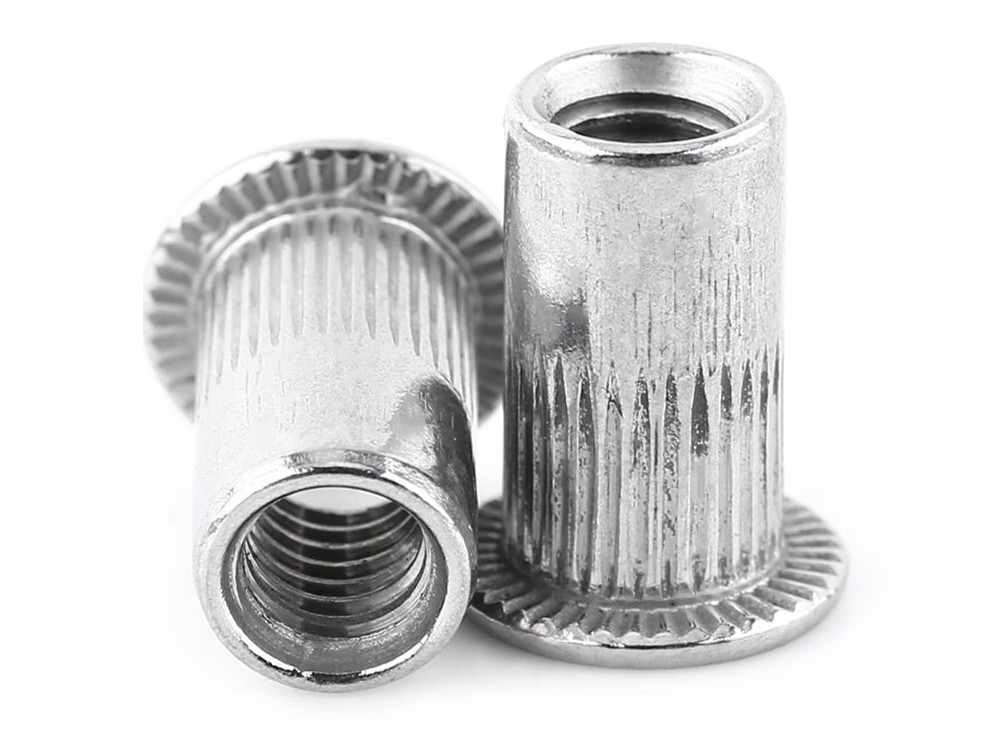 Pro-line Series: M8 Rivet Nuts (Rivnuts), Flat Head Threaded Insert