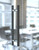 Pro-Line Series: Ladder Pull Handle - Back-to-Back, Matte Black Powder Coated / Brushed Satin Posts, 304 Grade Stainless Steel Alloy mockup on door