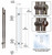 Pro-Line Series: 60" Upward Locking Ladder Pull Handle - Back-to-Back, Polished US32/629 Finish, 316 Exterior Grade Stainless Steel Alloy