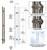 Pro-Line Series: 84" Upwards Locking Ladder Pull Handle - Back-to-Back, Brushed Satin US32D/630 Finish, 316 Exterior Grade Stainless Steel Alloy
