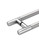 Close-up Pro-Line Series:  Ladder Pull Handle - Back-to-Back (Brushed Satin Stainless Steel  Grip US32D-630 Finish / Polished Stainless Steel Ends US32-629 Finish)